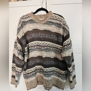 VTG Donegal Made in Ireland Knit Sweater Men's M L XL 100% Wool  Oversized EUC